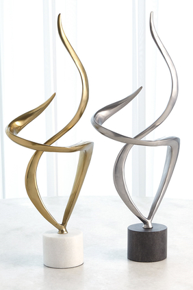 Swirl Nickel Brass Sculpture